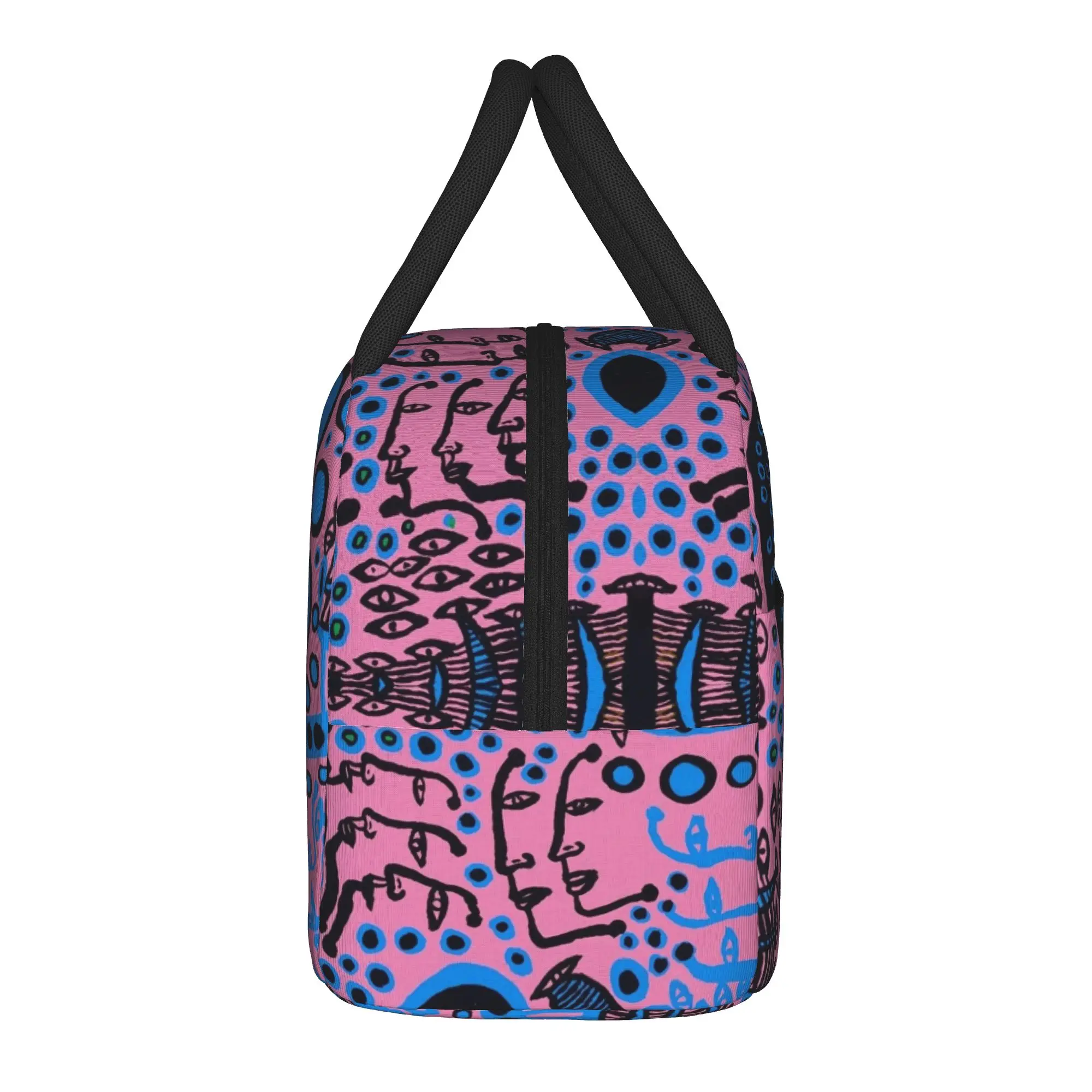 Yayoi Kusama Insulated Lunch Bags High Capacity Polka Pop Aesthetic Lunch Container Thermal Bag Tote Lunch Box Food Handbags