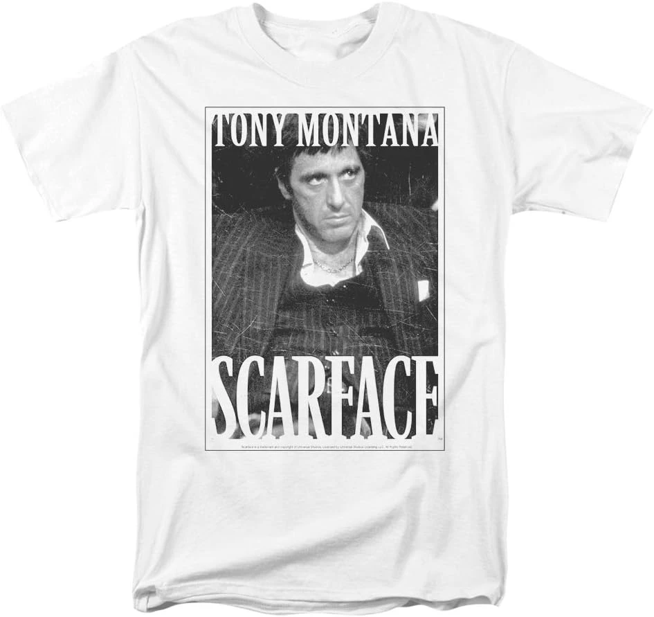 

Classic Scarface Tony Montana pattern design-100% cotton summer casual T-shirt with short sleeves for men.