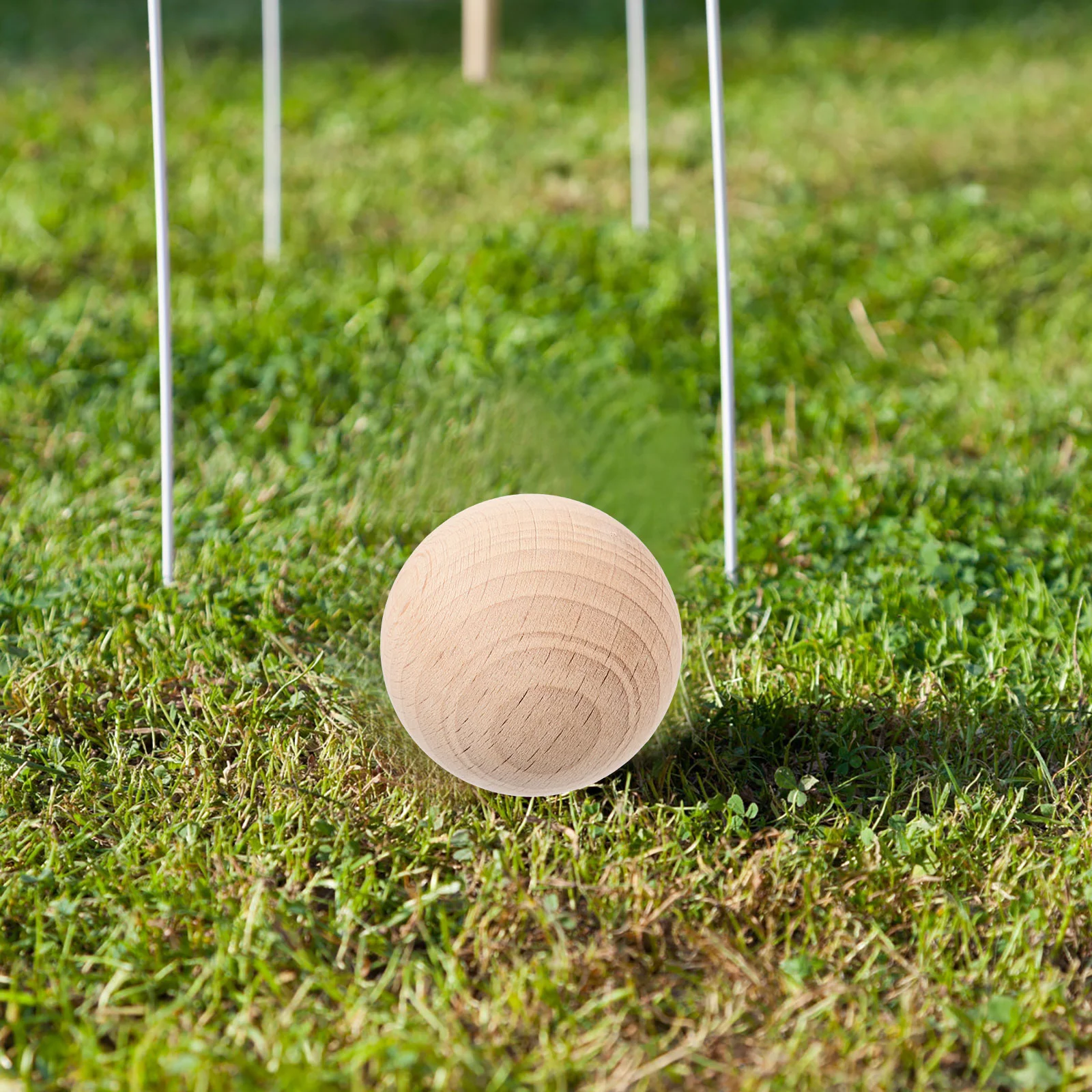 4 Pcs Sport Balls Croquet Portable Wood Bocce Yard Roll The Game Grass Rolling Kick Child