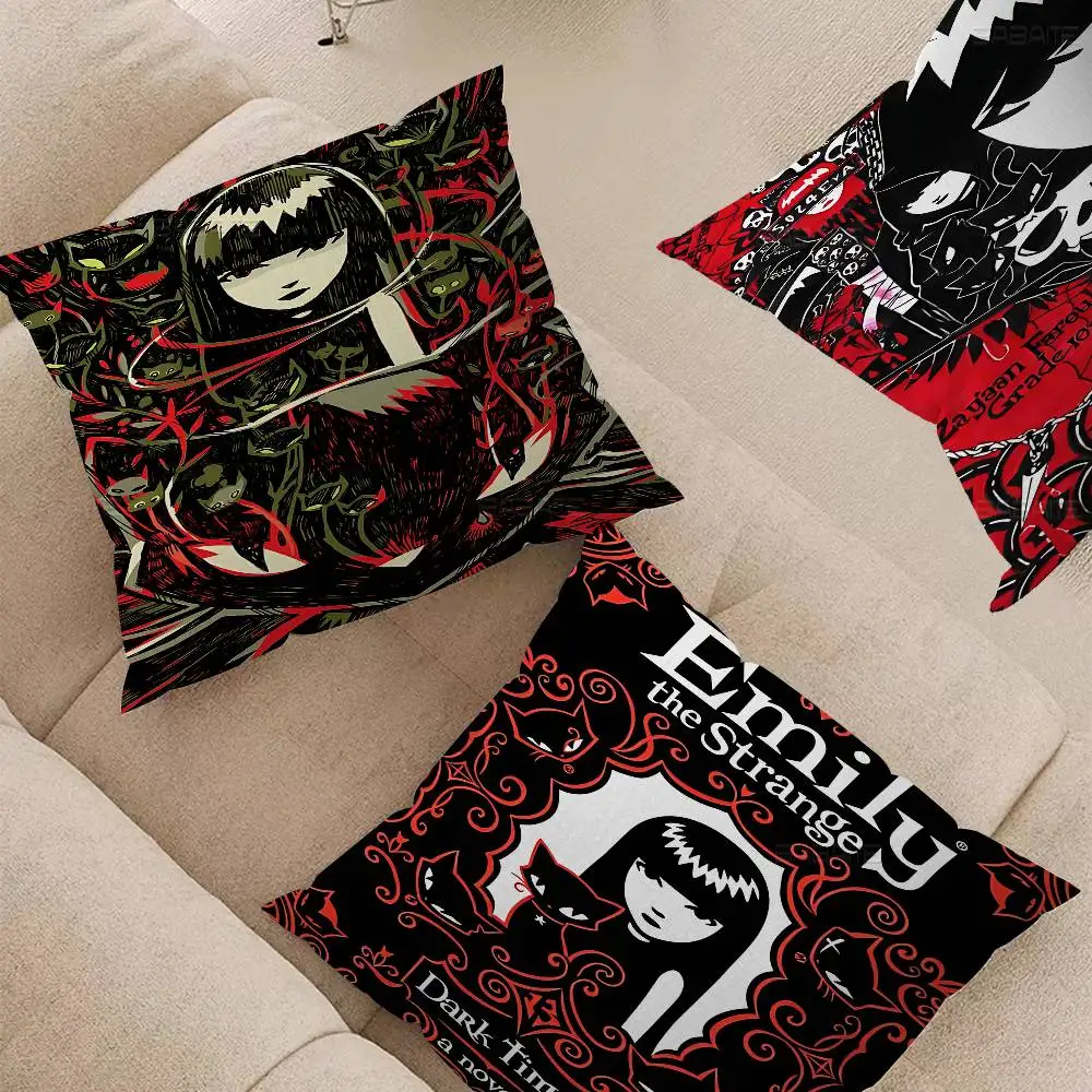 كاريكاتير إميلي غريب كلاسيكي خمر غطاء الوسادة وسادة للديكور أريكة ديكور المنزل أكياسها #1