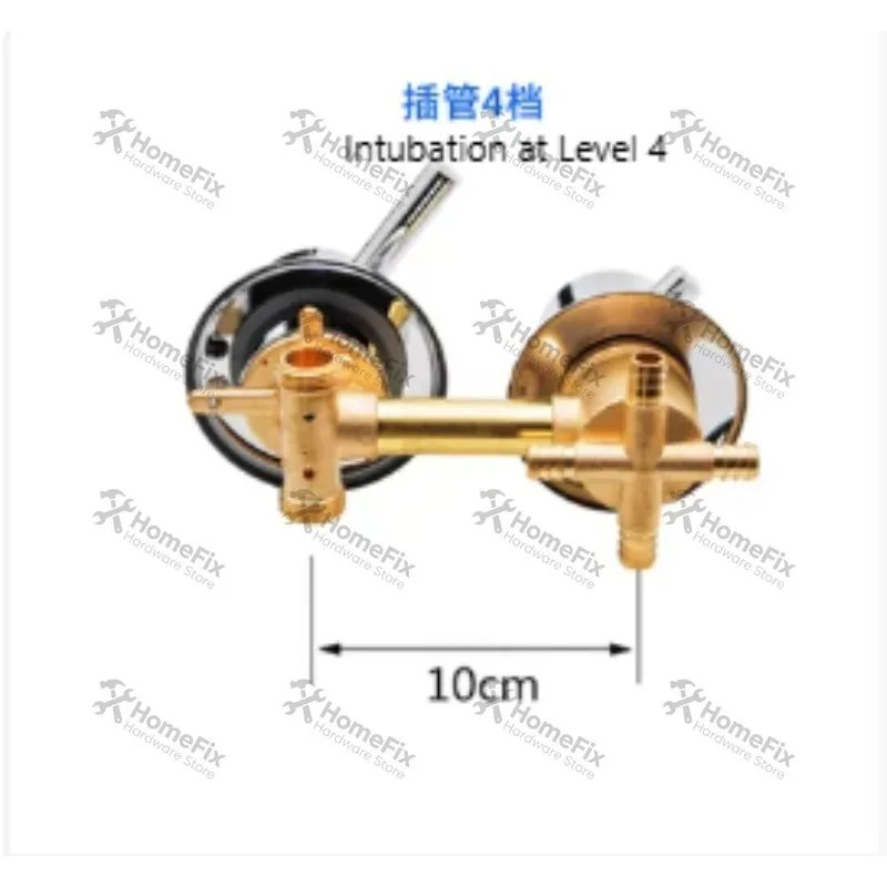 1PC Bathroom Brass 4‑Way Mixing Valve, Water Outlet Thread Center Distance 10cm Wall Mount Mixer Valve for Shower Cabin