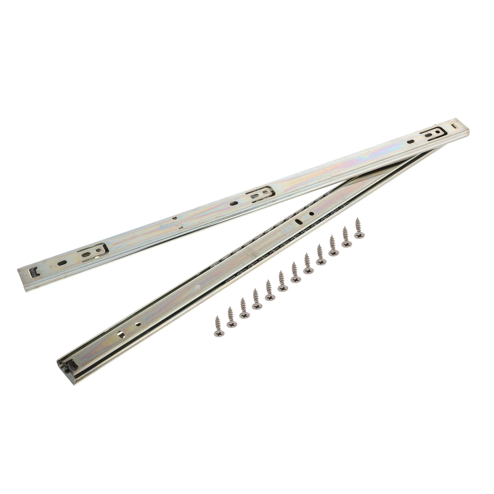 

2Pcs Keyboard Drawer Slide Heavy Duty Ball Bearing Rails Black Galvanized Computer Tray Furniture Slides Tool Box Slide