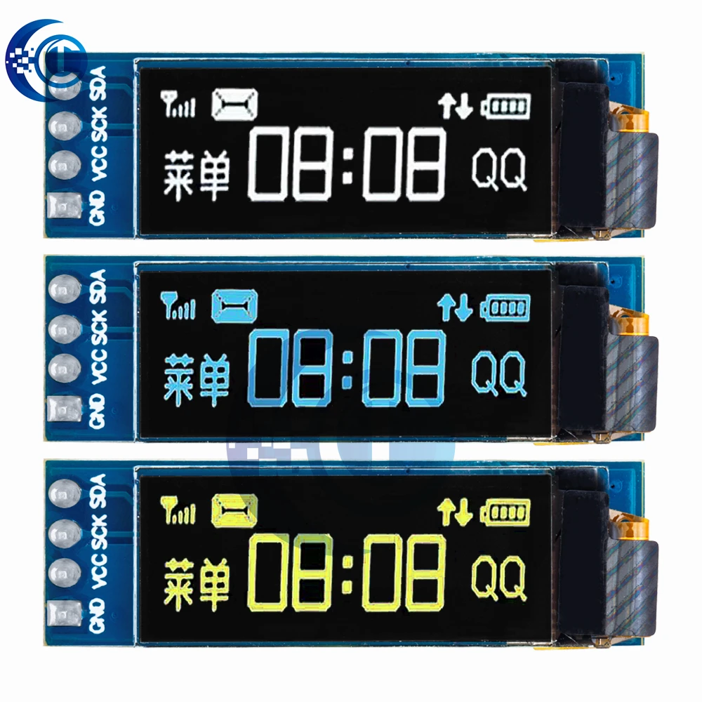 1 peça módulo oled de 0.91 polegadas 0.91 "branco azul oled 128x32 módulo de exibição lcd led 0.91" iic comunicar
