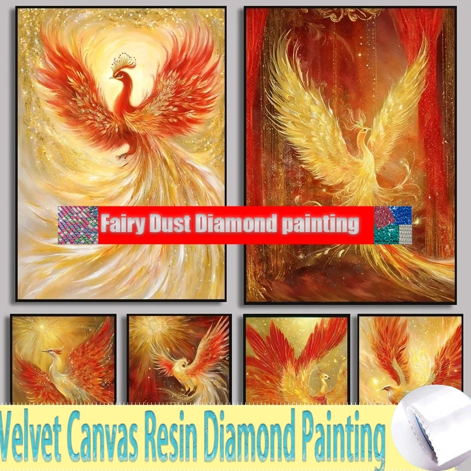 Animal de fantasía colorido Hada Fénix polvo resina diamante pintura punto de cruz bordado Kit 5D Diy mosaico decoración moderna del hogar