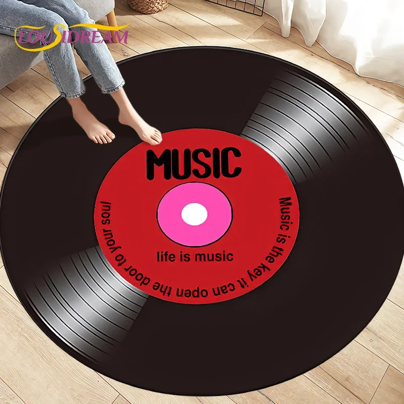 Classical Music Vinyl Record Round Rug,Carpets for Living Room Chair Decoration,Children's Play Crawling Soft Non-slip Floor Mat - view 5