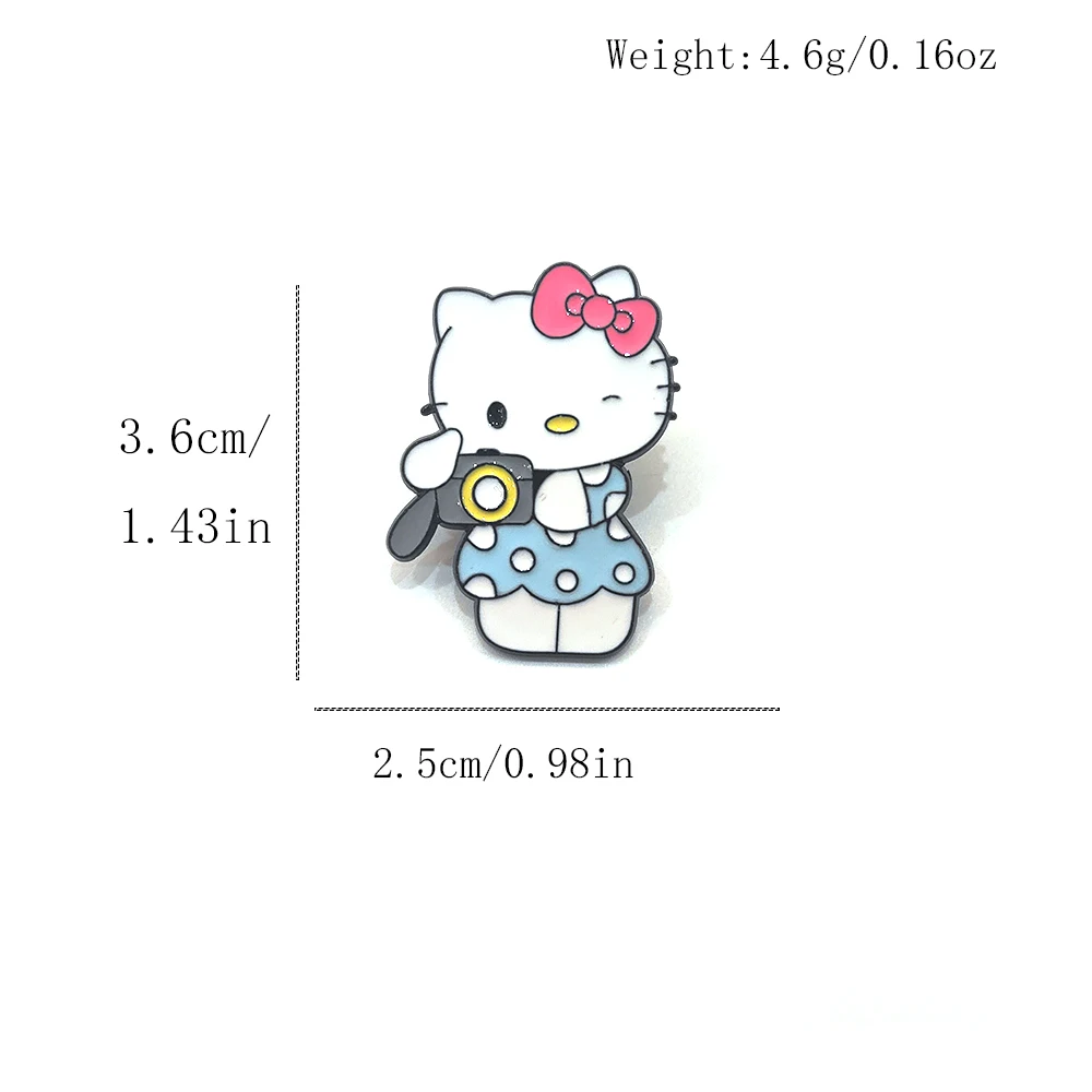 Cute Hello Kitty Metal Badges Cartoon Sanrio Anime Enamel Lapel Pins for Backpack Clothes Jewelry Kawaii KT Cat Brooches