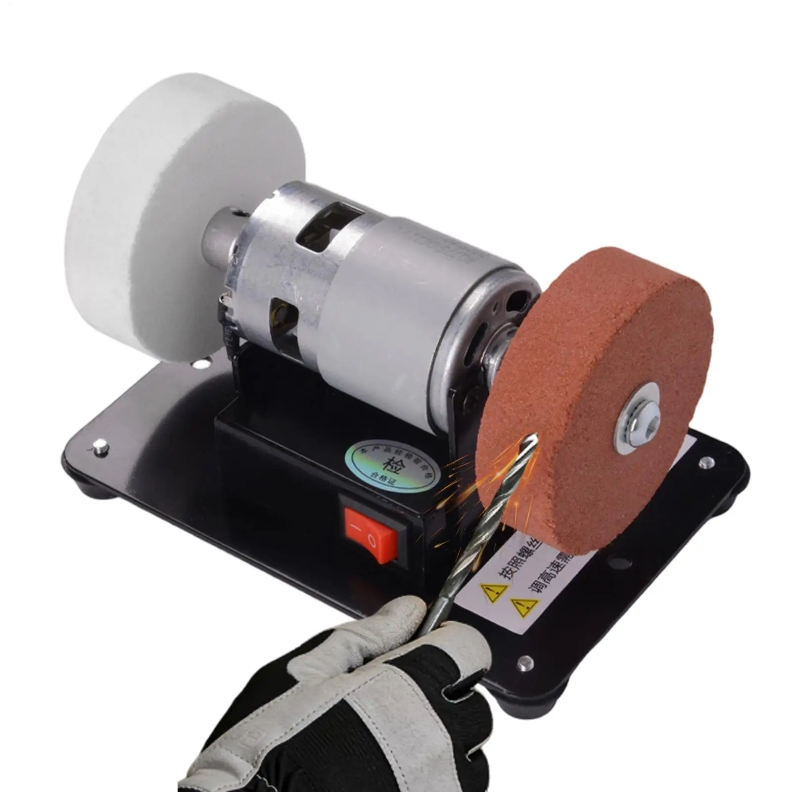 Bench Grinder 6000 RPM Max Speed 2.76 Inch Wheel Powerful Small Bench Buffer for Wood DIY Crafting Model Making Engraving Home