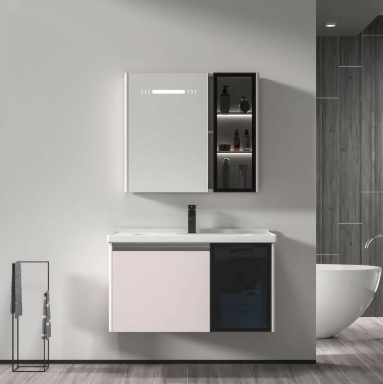 

%￥High Quality Modern Design Waterproof Stainless Steel LED Touch Illuminate Mirror Bathroom Vanities Wall Mounted Sink Cabinets