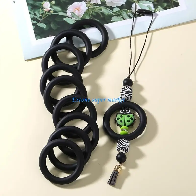 090B Pingente Feito à Mão Anéis Silicone Contas Chaveiro Criativo Fazendo Suprimentos