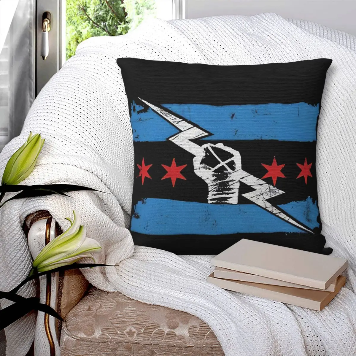 CM Punk WWE 2023 Square Pillowcase Pillow Cover Polyester Cushion Zip Decorative Comfort Throw Pillow for Home Car