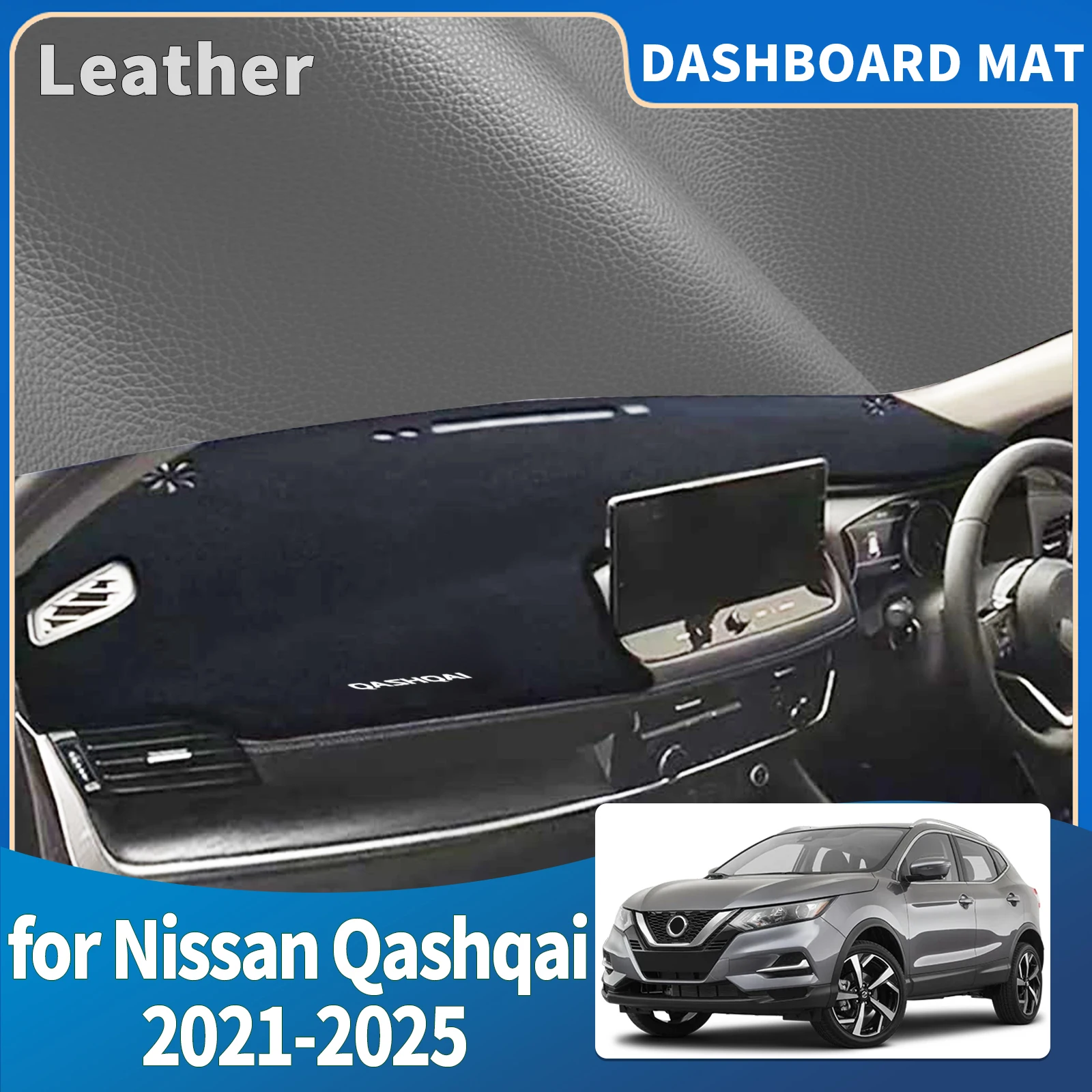 

fit for Nissan Qashqai J12 2021-2025 LOGO Car Accessories Dashmat Dashboard Cover Pad Protective Carpet DashMat Sunshade Leather
