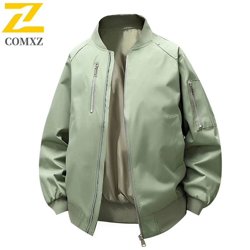 

COMXZ High Quality Outdoor Jacket 2025 New Spring Autumn Lightweight Jacket Casual Solid Windproof Baseball Collar Fashion Coat