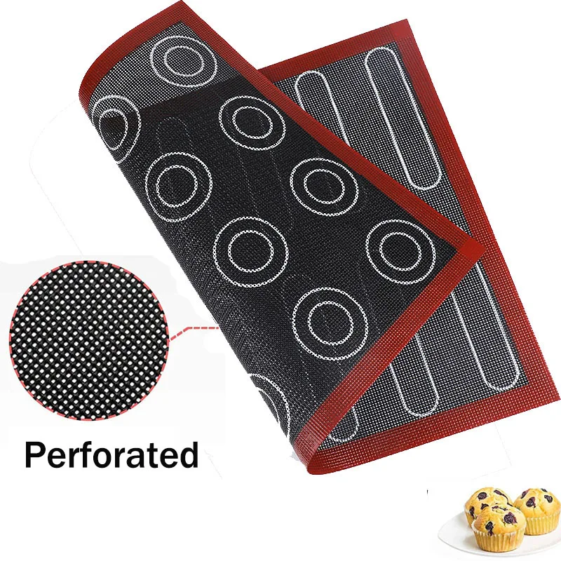 Perforated Silicone Baking Mat Non-stick Oven Sheet Liner Bakery Tools Pastry Macaron Pad For Cookies Kitchen Bakeware Accessory