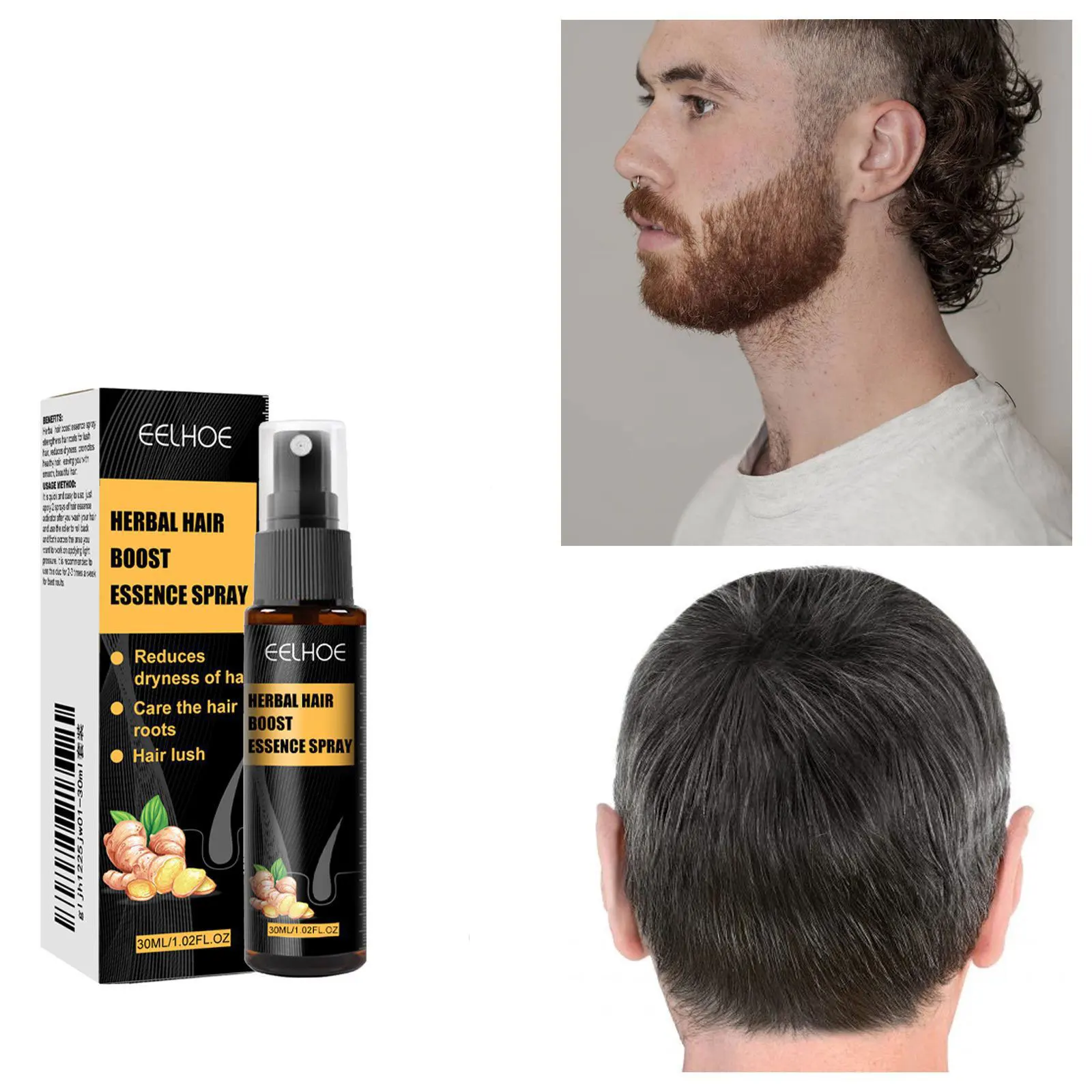 EELHOE Herbal Cuidado del cabello Aceite esencial Anti-calvicie Cuidado suave Masaje nutritivo para el cabello Solución para el cuidado del cuero cabelludo