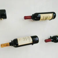 Estante de exhibición de vino con tornillos para el hogar, organizador de almacenamiento de cocina, soporte de botella de hierro negro montado en la pared Simple, 10 piezas