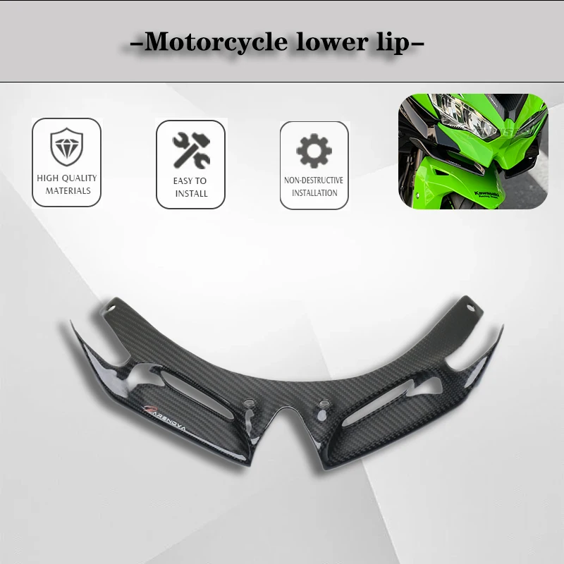 

For ZX-4R ZX-4RR ZX-25R 100% pure Carbon Fiber Motorcycle Front Fairing Aerodynamic Winglets Cover Protection Guards