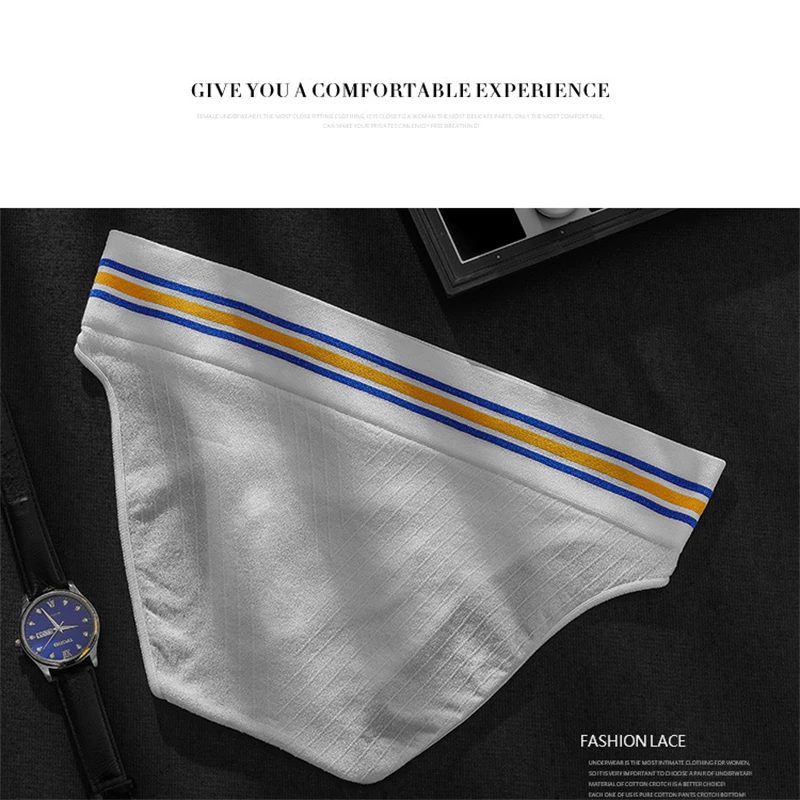 Ropa interior hombre sexy underwear men color striped letter sport calcinha seamless sissy Low waist boxers & briefs underpants