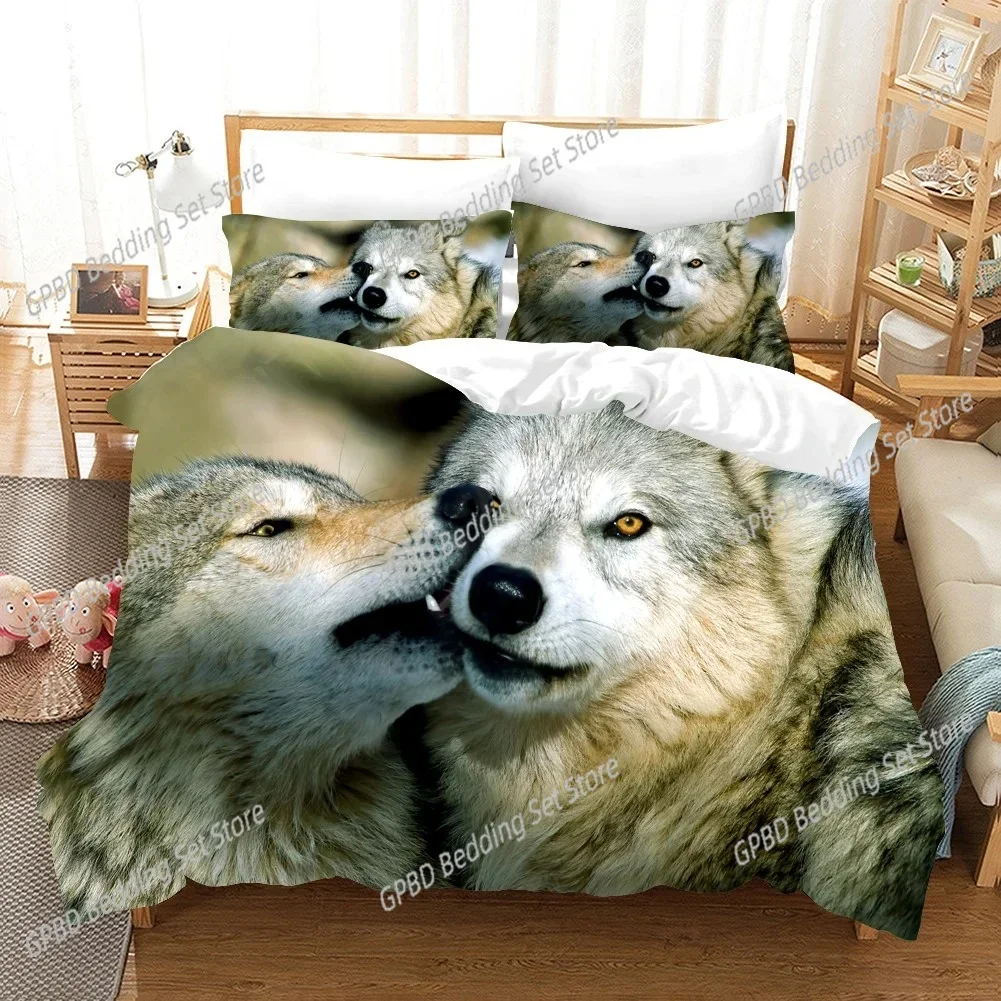 

3d Printing Wolf Pattern Comfortable Duvet Quilt Cover Pillowcase Bedding Set Children Bedroom Decoration Home Textile