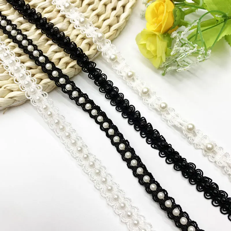 1 Meter Pearl Ribbon 0.4cm Pearl  Lace Clothing Leader diy Handmade Accessories