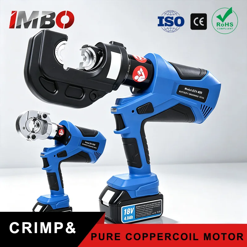 EZ-300/400 Cordless Hydraulic Crimper 60-120KN 18V 5.0Ah for 16-400mm² Terminals with 11/12 Dies & Case