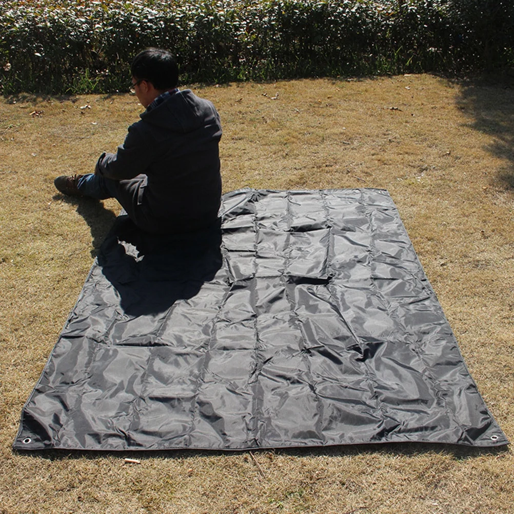 

Tent Floor Cloth Waterproof Camping Blanket for Outdoor Picnic Beach Ground Mat Black Cushion Portable Lightweight Oxford