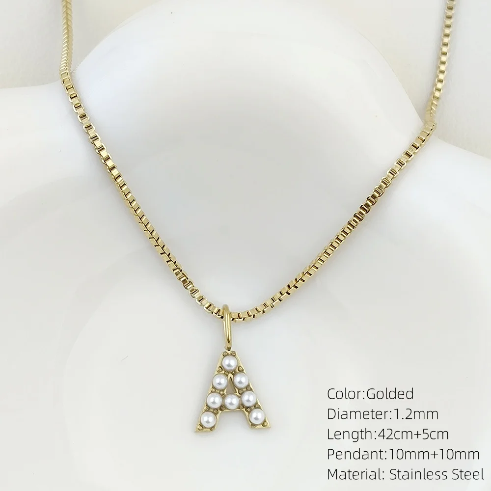 Collier Ras du Cou localité en Acier Inoxydable Avancé pour Femme, Pendentif Imitant des Initiales de Perles, Bijoux à la Mode, Cadeau