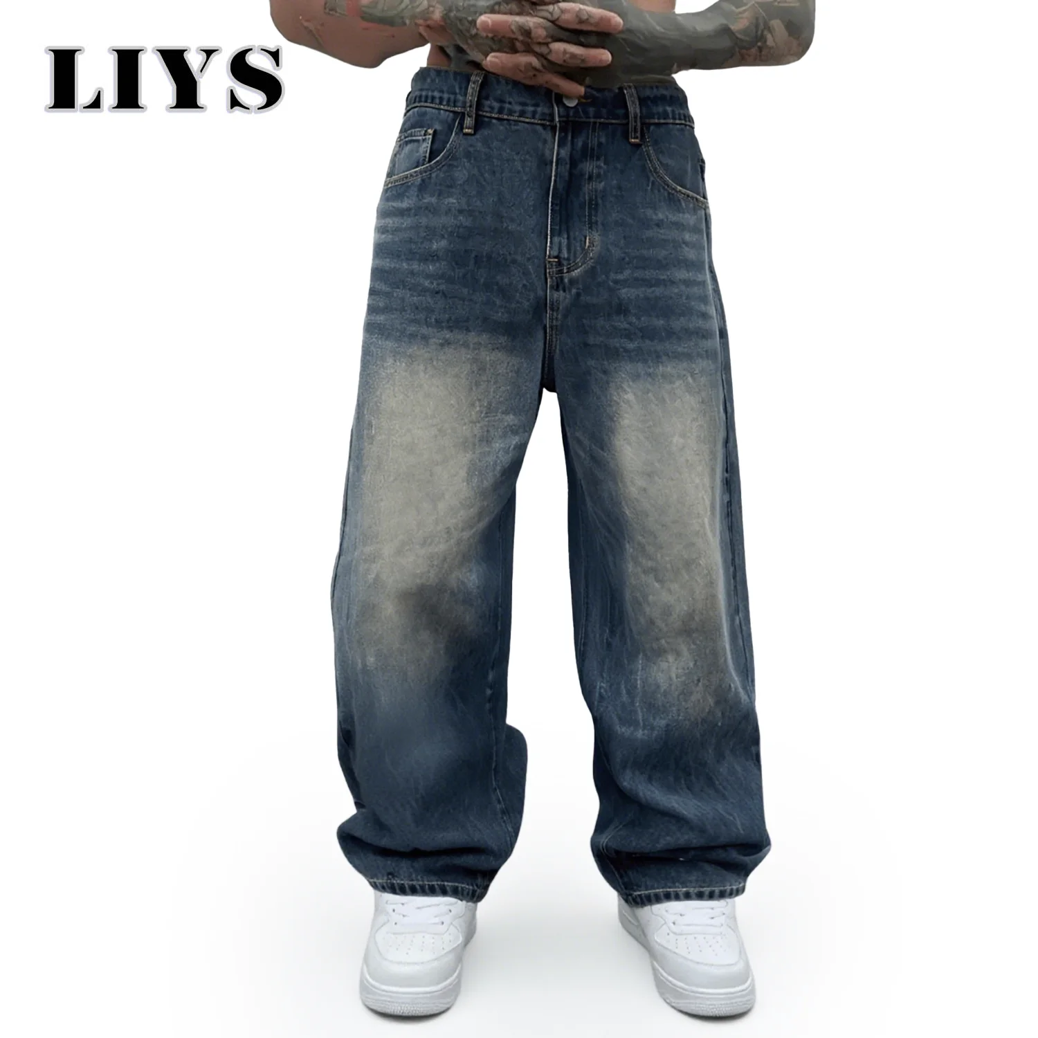 

2025 Men's Baggy Casual Jeans Male High Street Straight Leg Denim Pants American Classic Retro Summer Casual Long Trousers