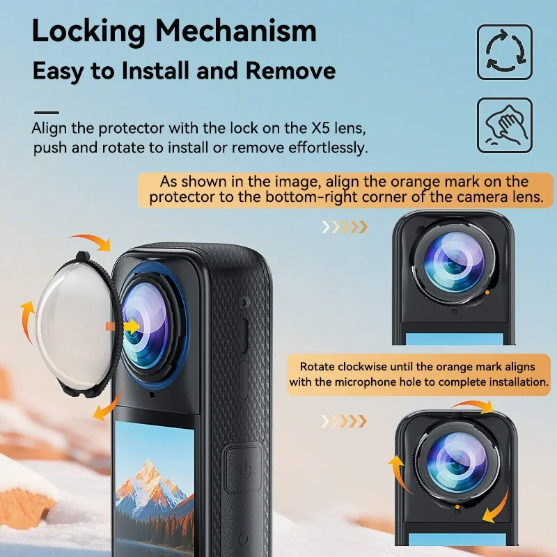 Защитные ограждения для объектива Insta360 X5, вращающаяся защита от царапин, высококачественная защитная крышка для объектива для Insta360 X5, аксессуары для защиты