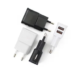 Wall USB Charger Dual USB Euro EU Plug For Samsung iPhone Mobile Phone Charging Power Supply Adapter Mini 5V USB Charger Travel
