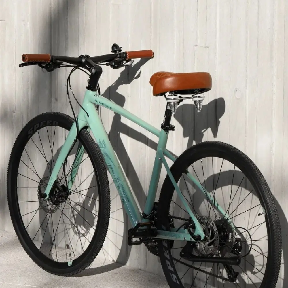 

MTB Spring Bicycle Seat Cushion Leather Retro Comfortable Bicycle Saddle Brown Black Shock-Absorbing Mountain Bike Seat