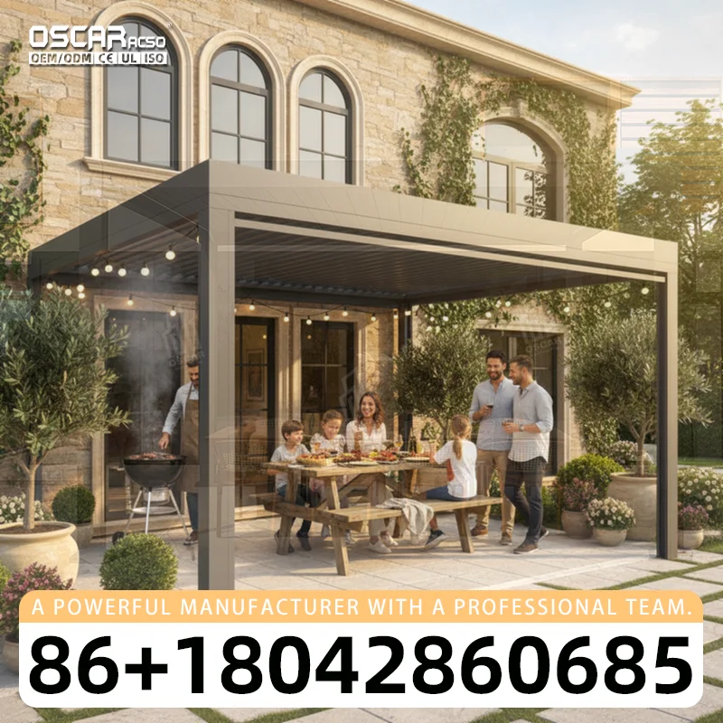 Outdoor Trend Opening Roof Aluminum Tent Gazebo Pergolas for Garden Patio Backyard pergola