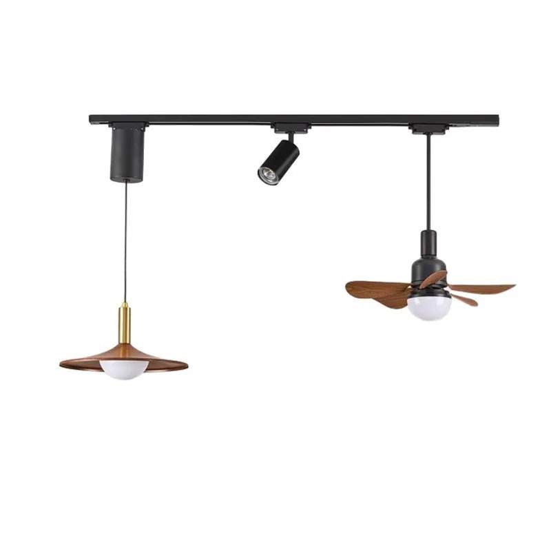 

Chandelier retro wabi wind dining table lighting creative personality mobile track bar fan light