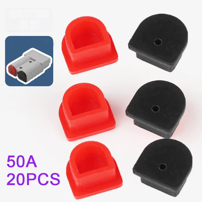 20Pcs 50A Connector Cable Kits Plastic Connector Weatherproof Dustproof Cable Insert Cover Sealing Cap Accessories