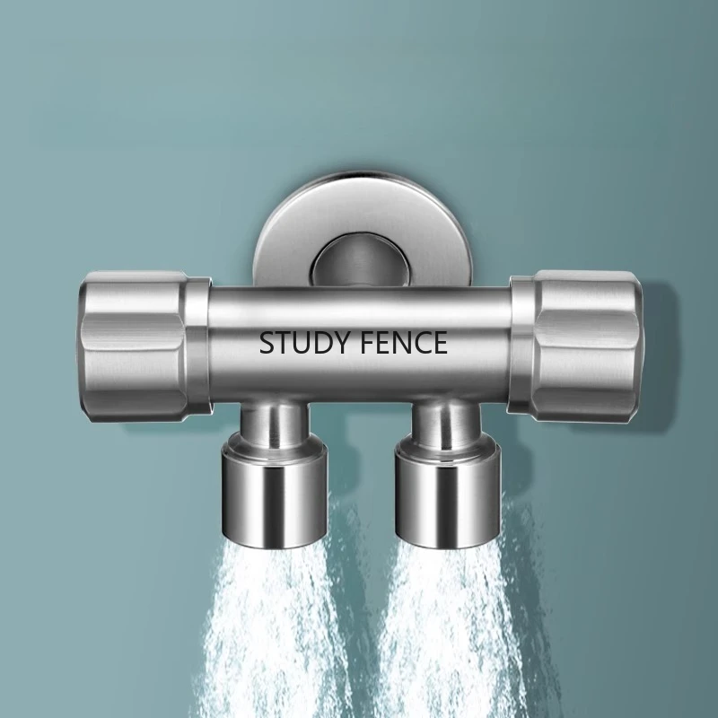Stainless Steel Angle Valve Toilet Water Distribution Valve One in Two Out Dual Faucet Water Valve Kitchen Hardware Accessories