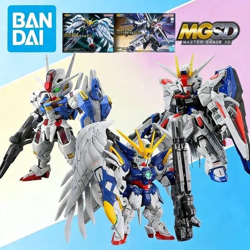

Оригинальный пластиковый конструктор BANDAI MGSD Series Wing Gundam Zero EW, подвижная сборная коллекционная модель меха, подарок для мальчиков