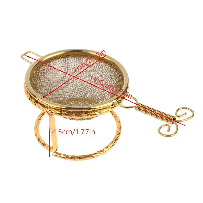 Stainless Steel Tea Strainer With Holder Fine Mesh Tea Filter Tea Infuser For Home Tea Brewing Office Tea Drinking Use