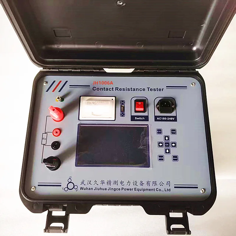Jh1006A 100A Electrical Instrument Contact Loop Resistance Tester Micro Ohm Meter Switch Circuit Breaker Tester Loop Tester