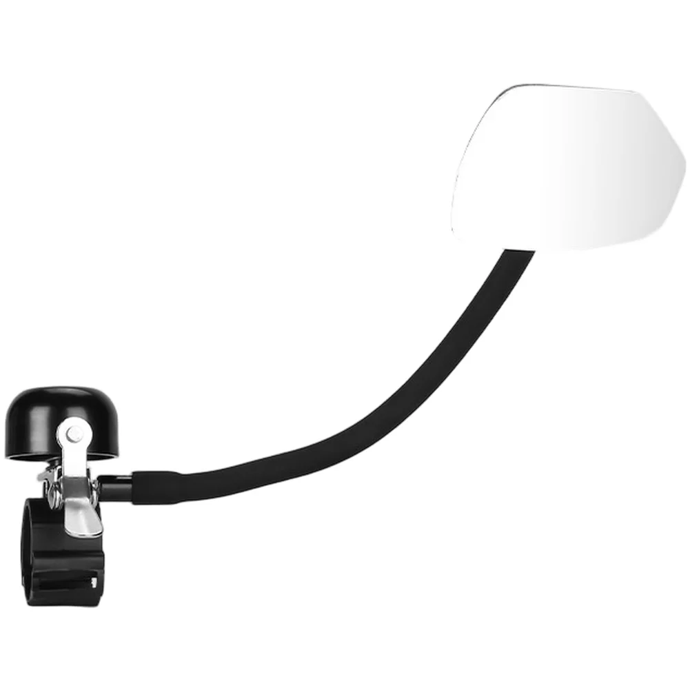 Bicycle Bell Rearview Mirror HD Lens with 360 Degree Adjustable Convex Wide View for Road and City Cycling Safety