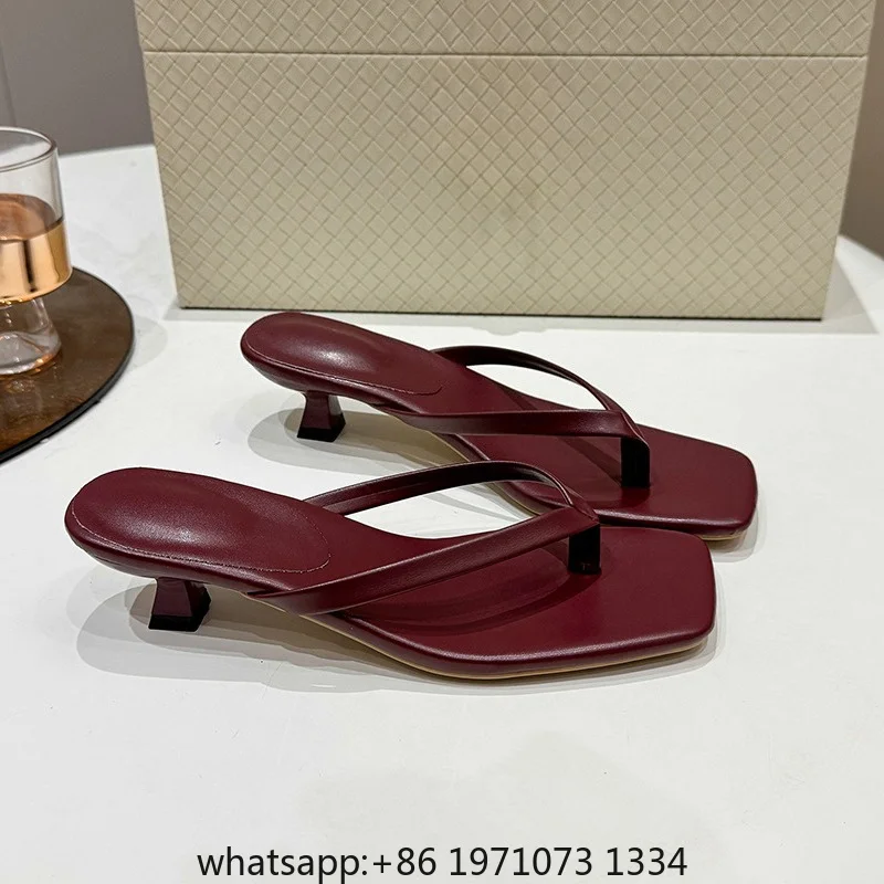 Summer Women Clip Toe Slippers Comfort Low Heel Slides Shoes Ladies Casual Dress Street Style Sandalis