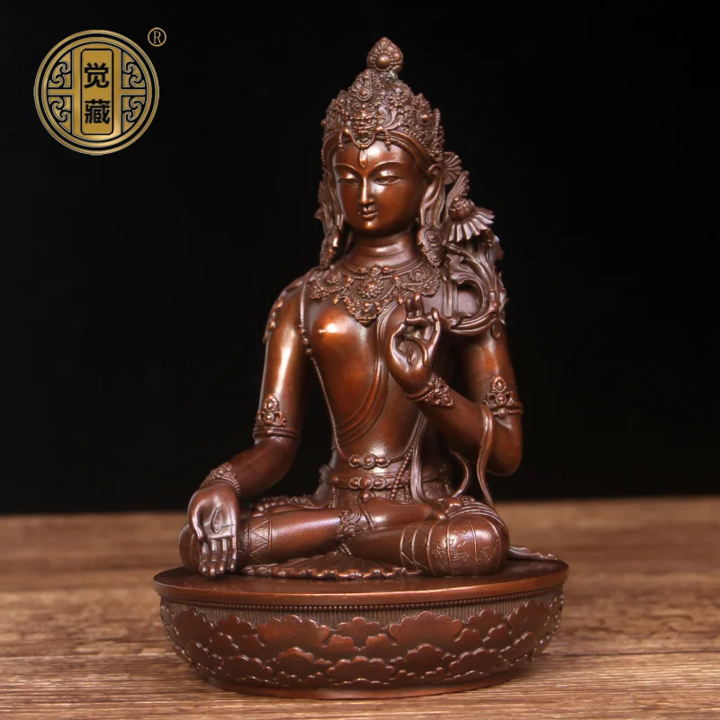 Bronze Whiteness Mother Bodhisattva Buddha Statue Ornament Like Dharma Statue Home Buddhist Hall Offers Bronze Statue of Crafts