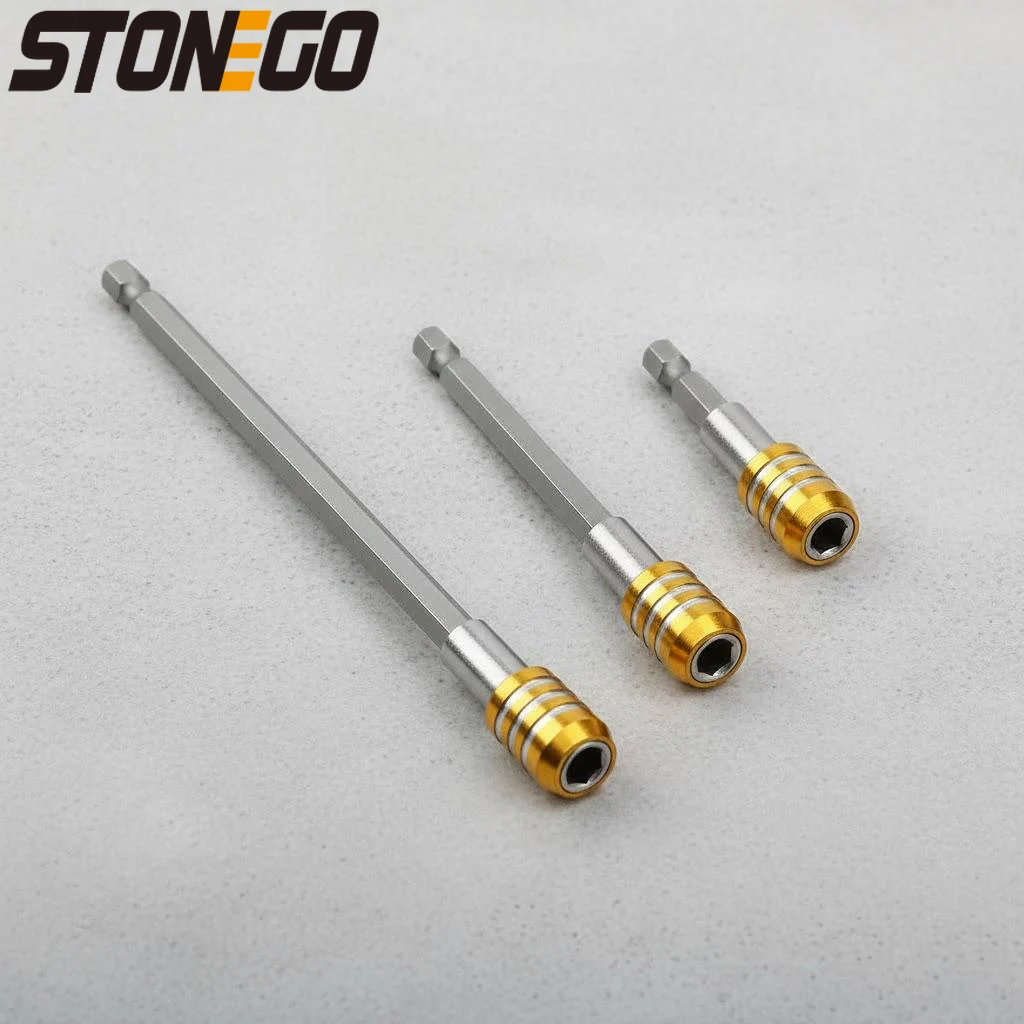 

Stainless Steel 1/4 Quick Change Sleeve Tool Accessory 60mm 100mm 150mm Extension Rod Yellow Three Slot Power Tool Parts