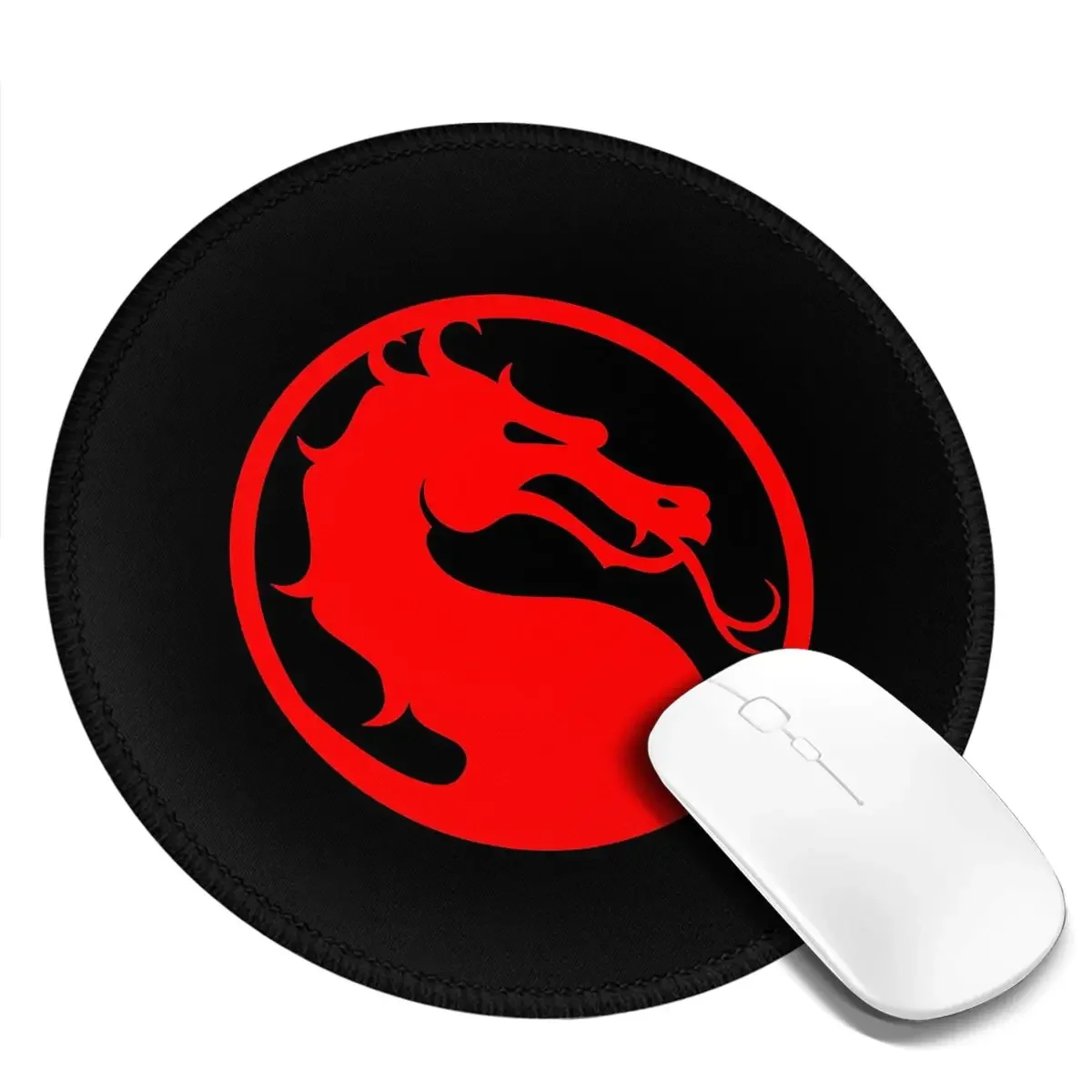 Mortal Kombat - Red Dragon Round Mouse Pad Computer Keyboard Mouse Mat Gaming Laptop Desk Mat Office Accessories Table Mats