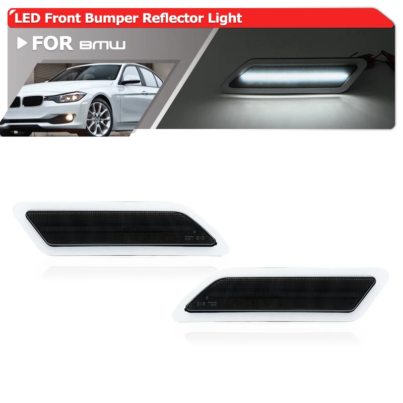 

Euro Smoked Front Bumper Reflector Light For BMW 3 Series F30 Sedan F31 Touring Pre-LCI 2012-2015 White Fender Side Marker Lamps