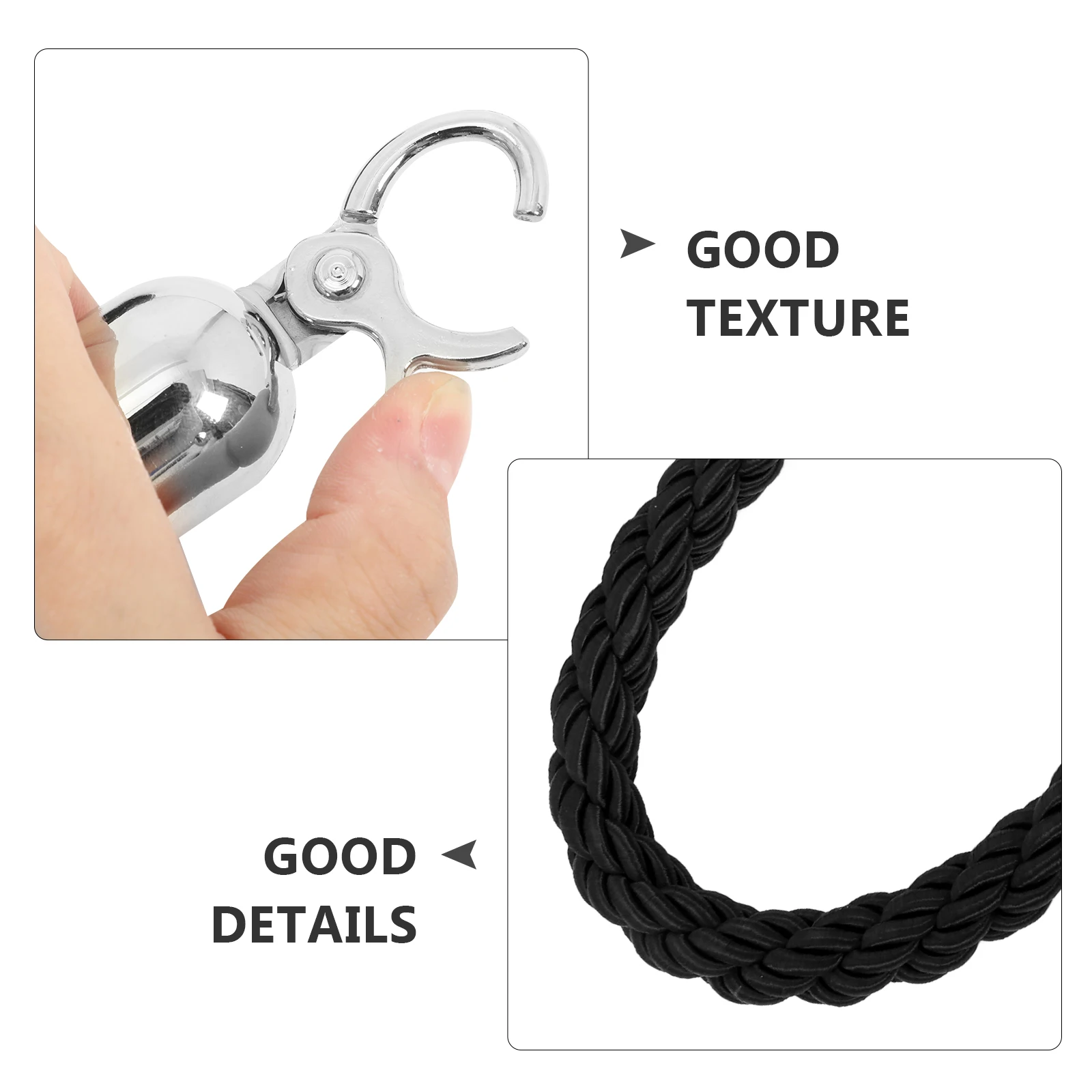 Barrera de cuerda de aislamiento, cuerda trenzada trenzada, Control de multitudes, divisor de cola, poste, cinta de seguridad para eventos de Hotel, rojo y blanco