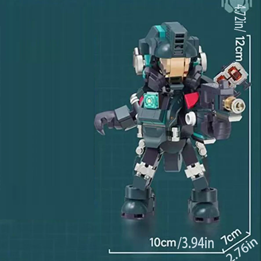 City Dream Hero Series Special Forces character building blocks. Green desktop decorative building block toys.