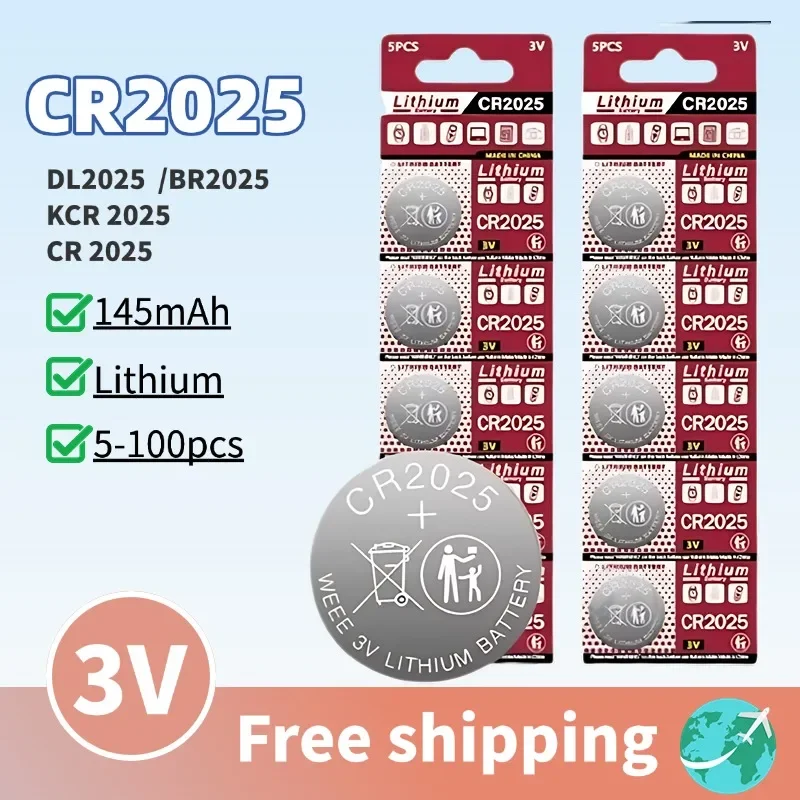 

CR2450 3V 650mAh Lithium Coin Cell for Car Key Fob Remote, Smart Door Lock, TPMS Sensor, GPS Tracker, Vehicle Electronics