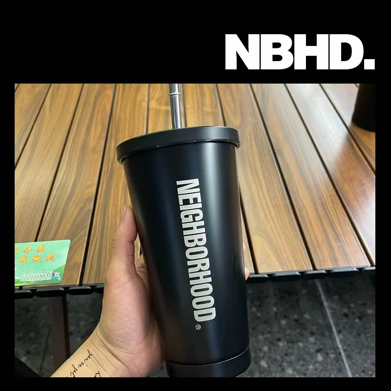 

NBHD stainless steel straw thermos cup camping large capacity coffee high-end tumbler with lid customized