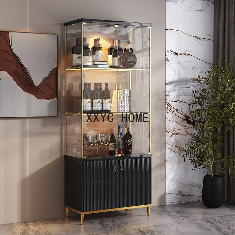 Armoire à vin de luxe italienne, présentoir de rangement moderne en verre trempé, étagère à vin, meubles de Bar Stojak Na Wino KMWC