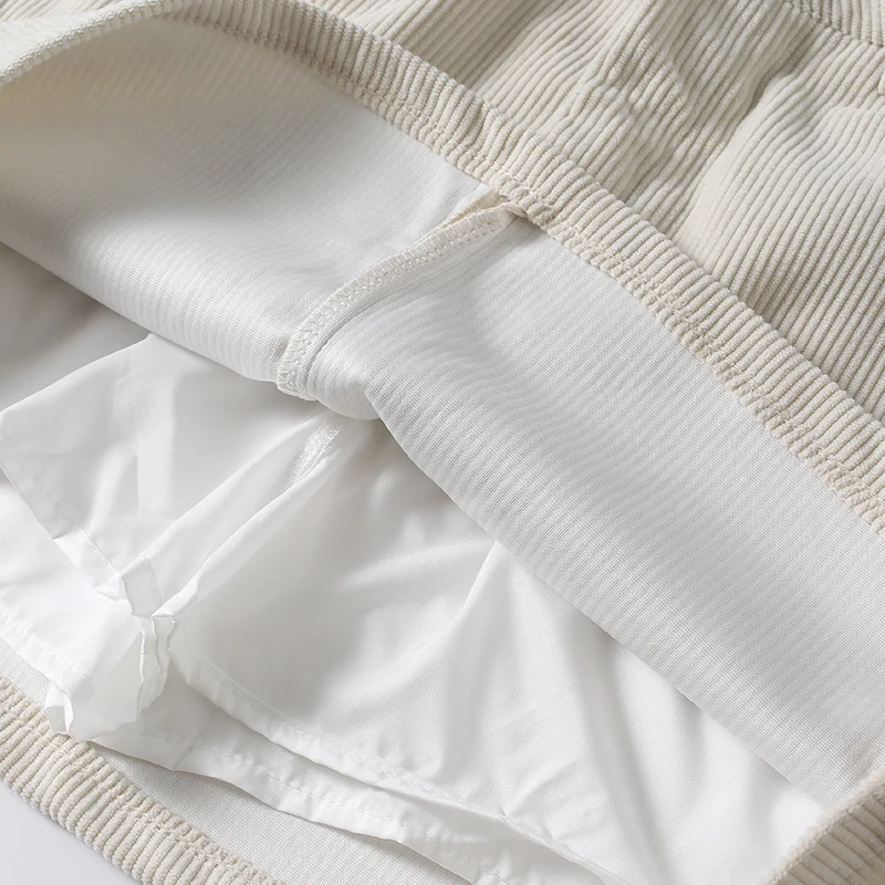 

High Waist A-Line Skirt Corduroy Anti-Light Slimming Versatile ort Skirt Women's Spring Faion High Waist A-Line Skirt