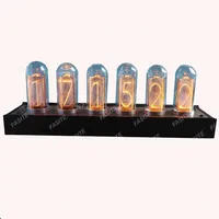 durable LED Glow Nixie Tube Clock Metal Wood Table Clock Silent Vintage RGB Digital Watch Alarm  Electronic Desktop Clocks Gift